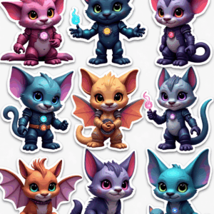 Cartoon Characters & Mascots - Sticker Sheet v28